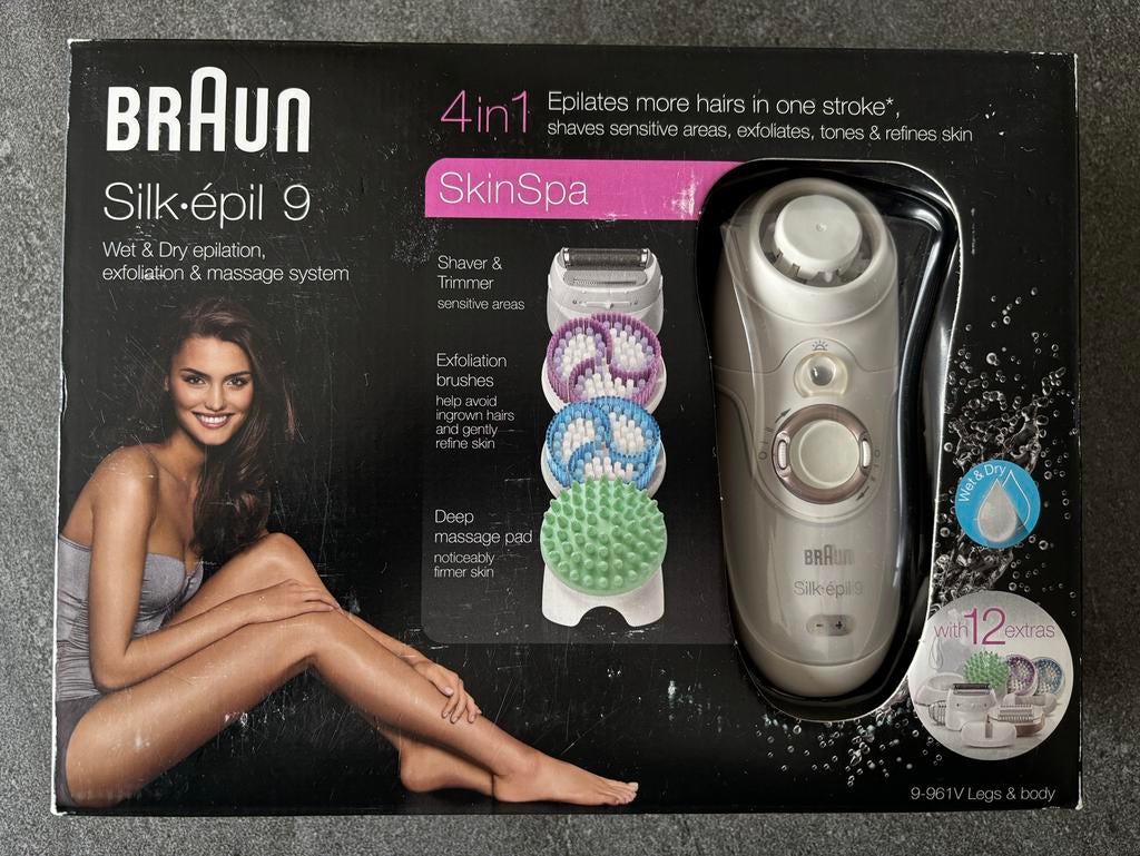 Braun Silk-épil 9. 4 in 1 Skinspa, Ophalen, Zo goed als nieuw, Scheren en Epileren
