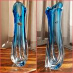 Val Saint Lambert gedraaide kobaltblauwe vaas — Guido, Antiek en Kunst, Ophalen of Verzenden