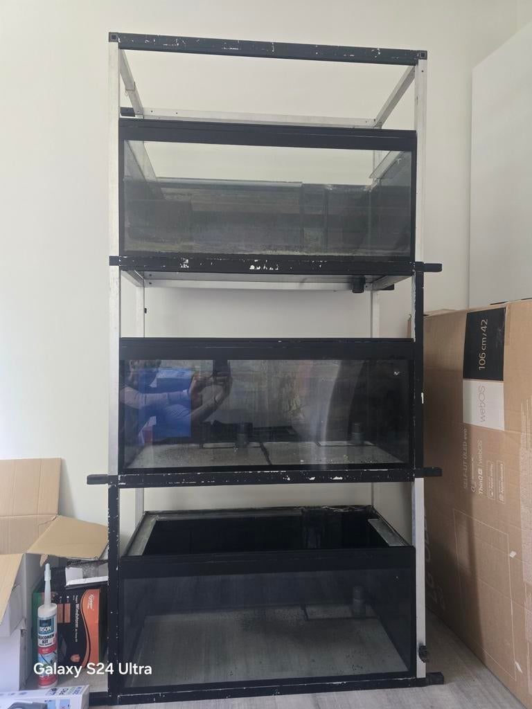 Aquariumstelling met accessoires, Dieren en Toebehoren, Ophalen, Gebruikt, Aquariummeubel, Overige merken