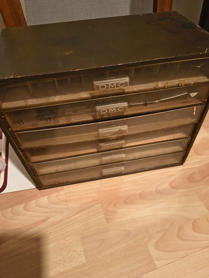 Brocante DMC garenkastje, Antiek en Kunst, Curiosa en Brocante, Ophalen