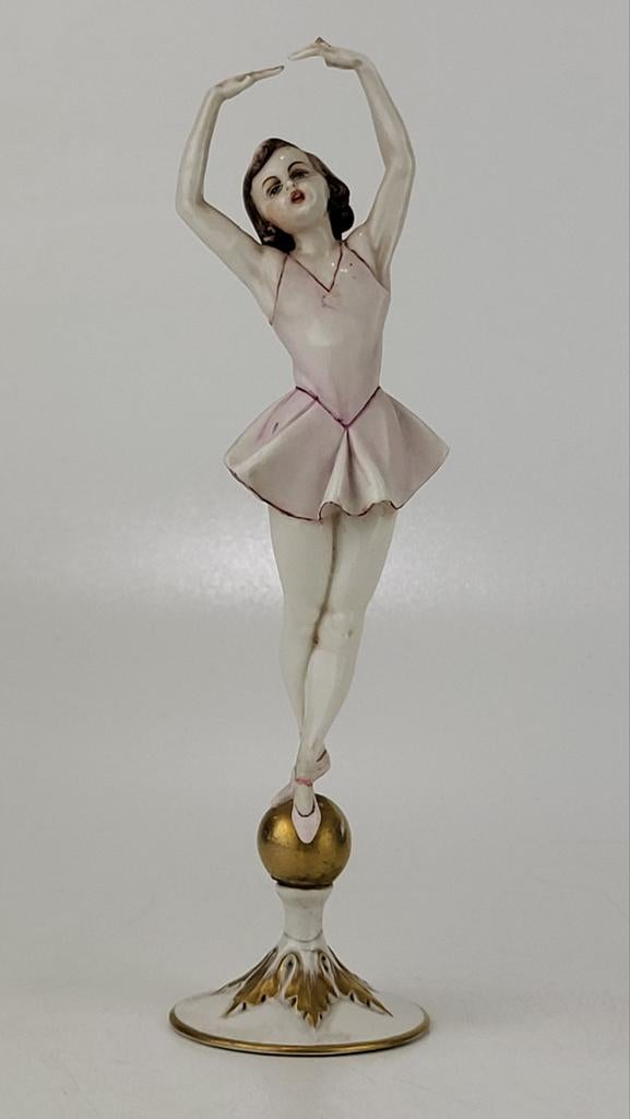 Oude Dresden porseleinen Ballerina beeldje, Ophalen of Verzenden