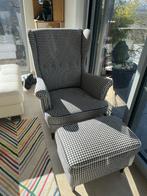 Fauteuil IKEA + pouf, Enlèvement, Comme neuf, 75 à 100 cm, 75 à 100 cm