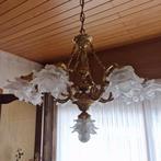 Kroonluchter massief messing met glaskapjes, Huis en Inrichting, Lampen | Kroonluchters, Ophalen