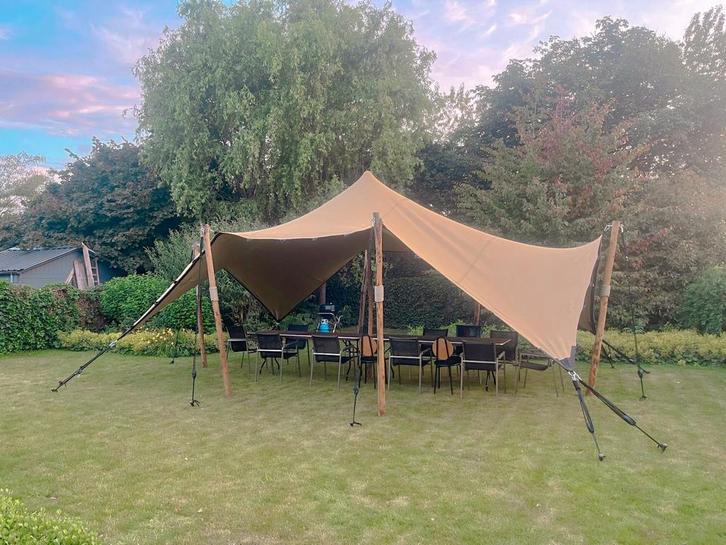 Stretchtent te huur (incl. opbouw), Jardin & Terrasse, Tonnelles, Comme neuf, Autres types, 2 mètres ou plus, 5 à 8 mètres, 4 à 6 mètres