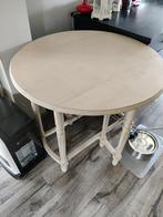 Mooie houten ronde inklapbare bijzettafel, Huis en Inrichting, Tafels | Statafels, Ophalen