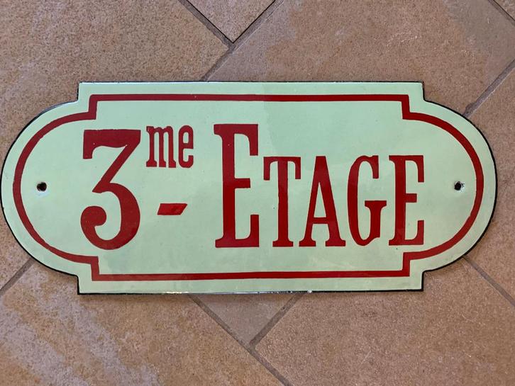 Geëmailleerd bord 3FLOOR Hotel Building store..., Verzamelen, Merken en Reclamevoorwerpen, Gebruikt, Reclamebord, Ophalen of Verzenden