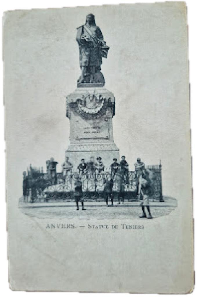 Carte postale Teniers Statue, Enlèvement ou Envoi, Avant 1920, Affranchie, Anvers