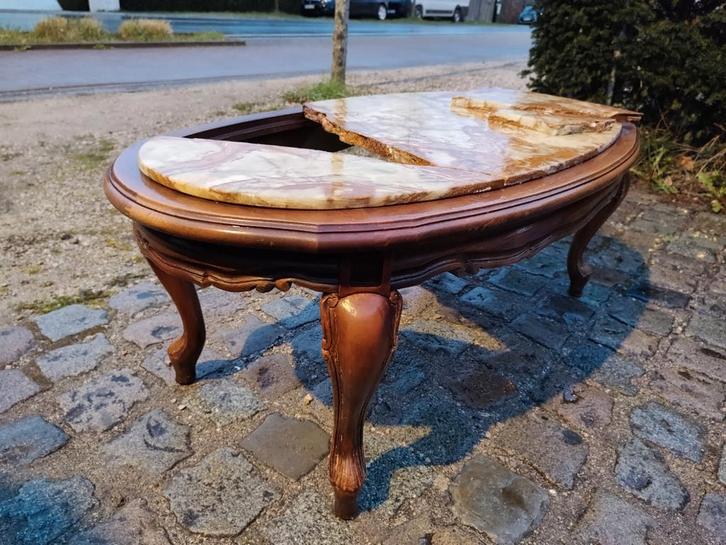 Salontafel marmer (gebroken), Antiek en Kunst, Antiek | Meubels | Tafels, Ophalen