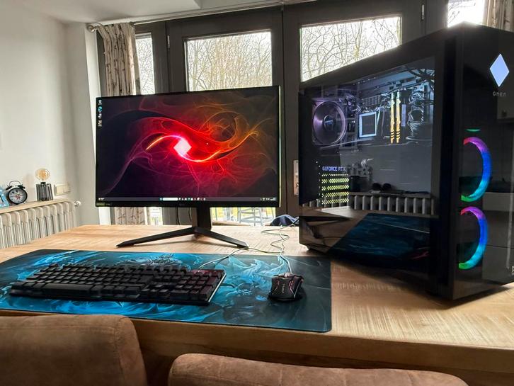 Koopje complete Game pc ryzen 9 met 2k monitor, Informatique & Logiciels, Ordinateurs de bureau, Comme neuf, SSD, Gaming, Enlèvement