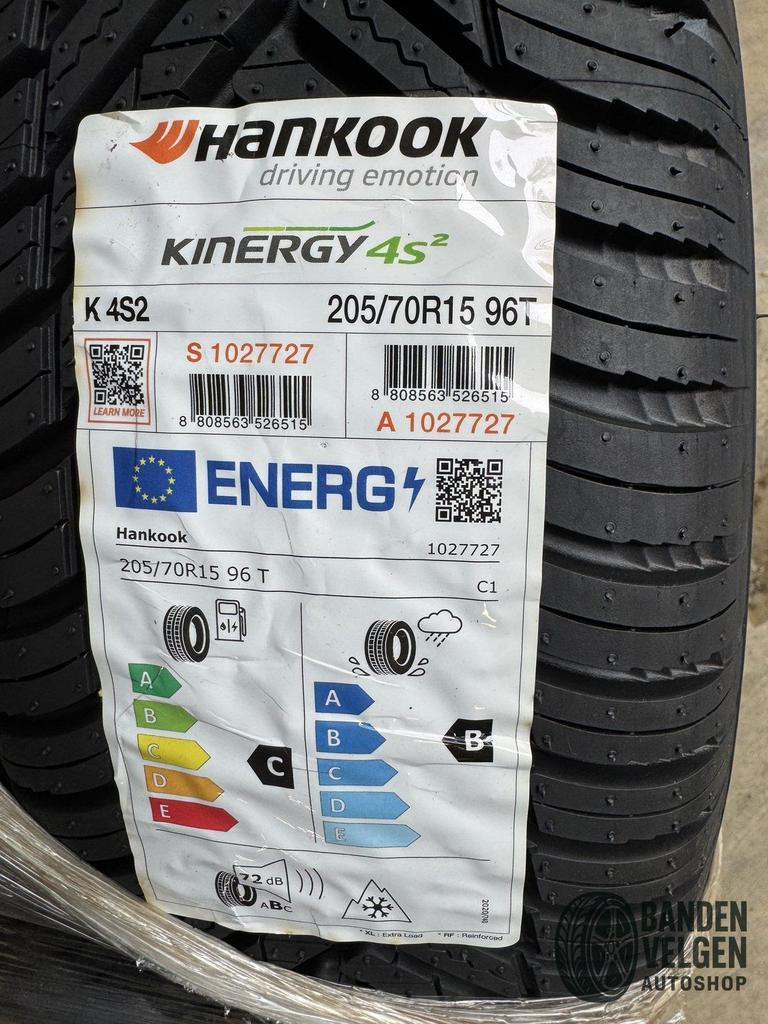 Subaru 205-70-15 96T 4 x Hankook Kinergy 4S2 All Season met, Auto-onderdelen, Gebruikt, 15 inch, -, -