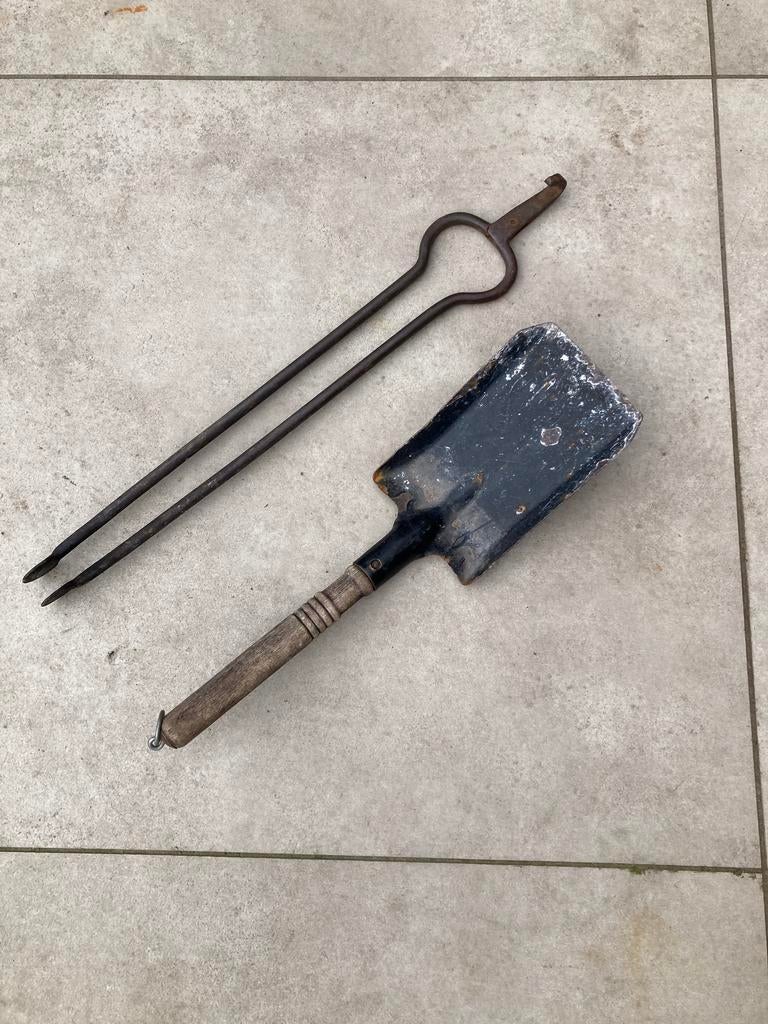 Houtgrijper en schopje voor as., Ophalen, Gebruikt