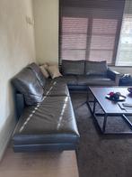 Grote lederen hoekzetel DEMA, Ophalen, Gebruikt, Leer, Modern, strak