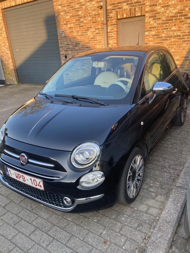 Fiat 500, Voorwielaandrijving, Euro 6, Leder en Stof, Zwart