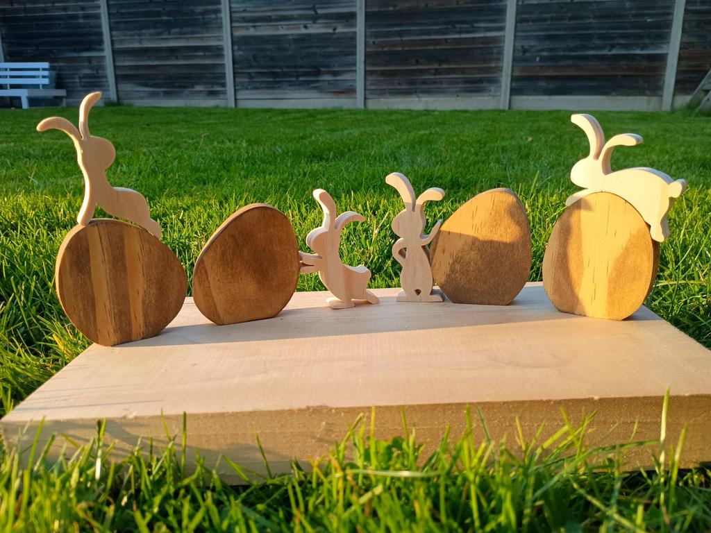 Handgemaakte houten (paas)decoratie, Ophalen, Nieuw