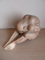 Houten gesculptuurde Yogiman (huilende Boeddha)34cm 2.5kg!, Antiquités & Art, Enlèvement ou Envoi