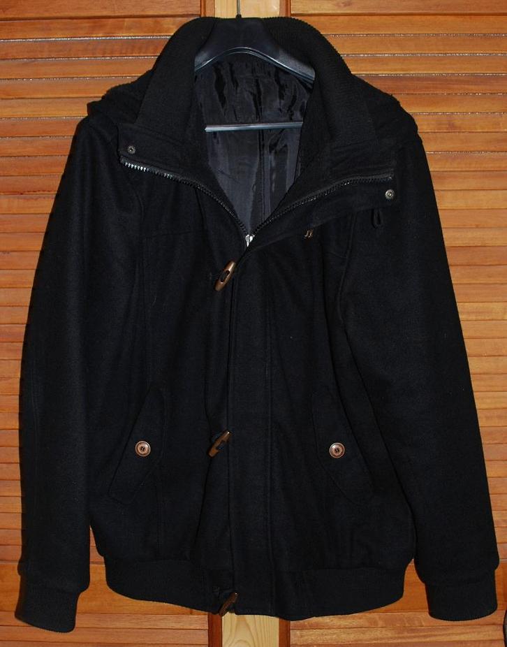 Clockhouse zwarte jas met capuchon voor heren maat 48-50, Kleding | Heren, Jassen | Winter, Zo goed als nieuw, Maat 48/50 (M)