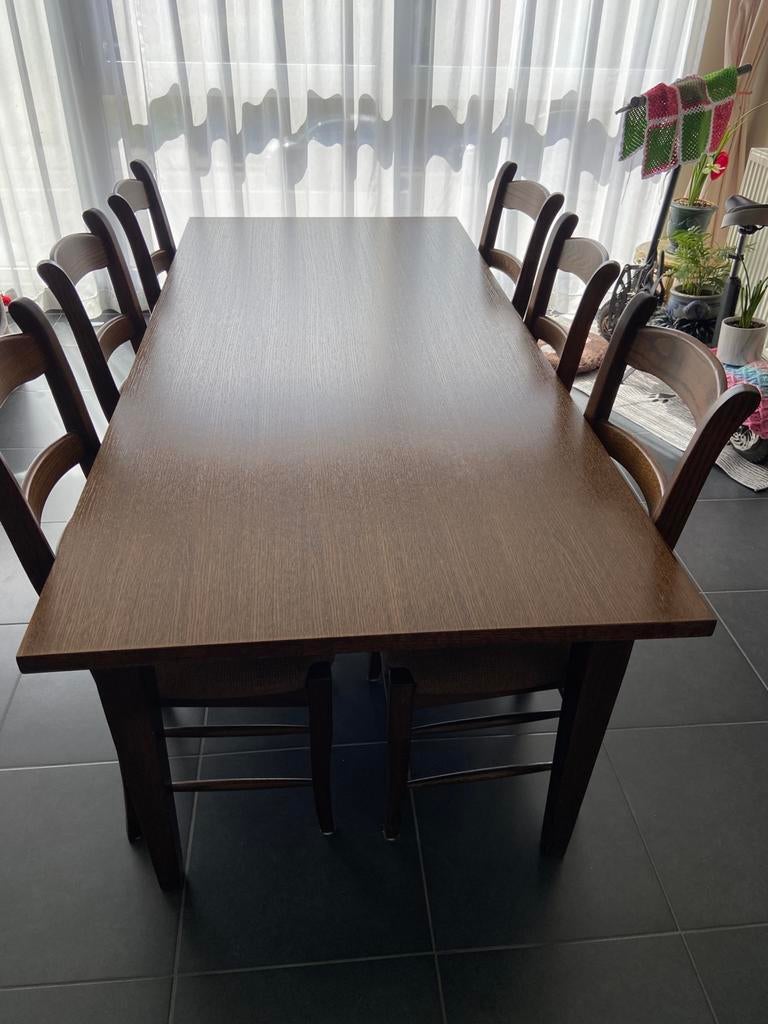 Eettafel + 6 stoelen, Huis en Inrichting, Complete eetkamers, Ophalen, Gebruikt