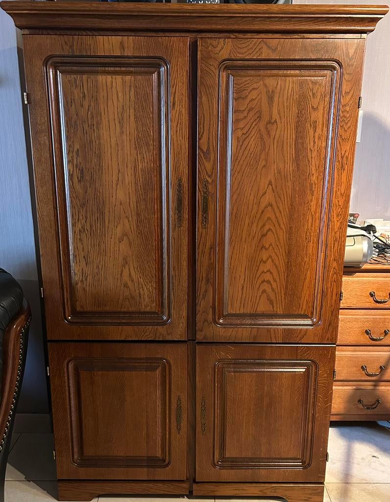 Computerkast eikenhout, Ophalen, 70 tot 120 cm, Zo goed als nieuw, 40 tot 80 cm