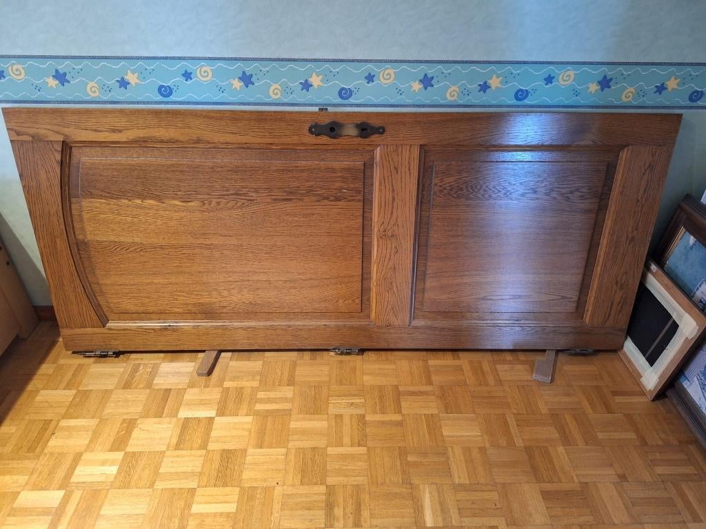 massief eiken binnendeur, compleet met kader en beslag, Porte intérieure, Enlèvement, Bois, 200 à 215 cm