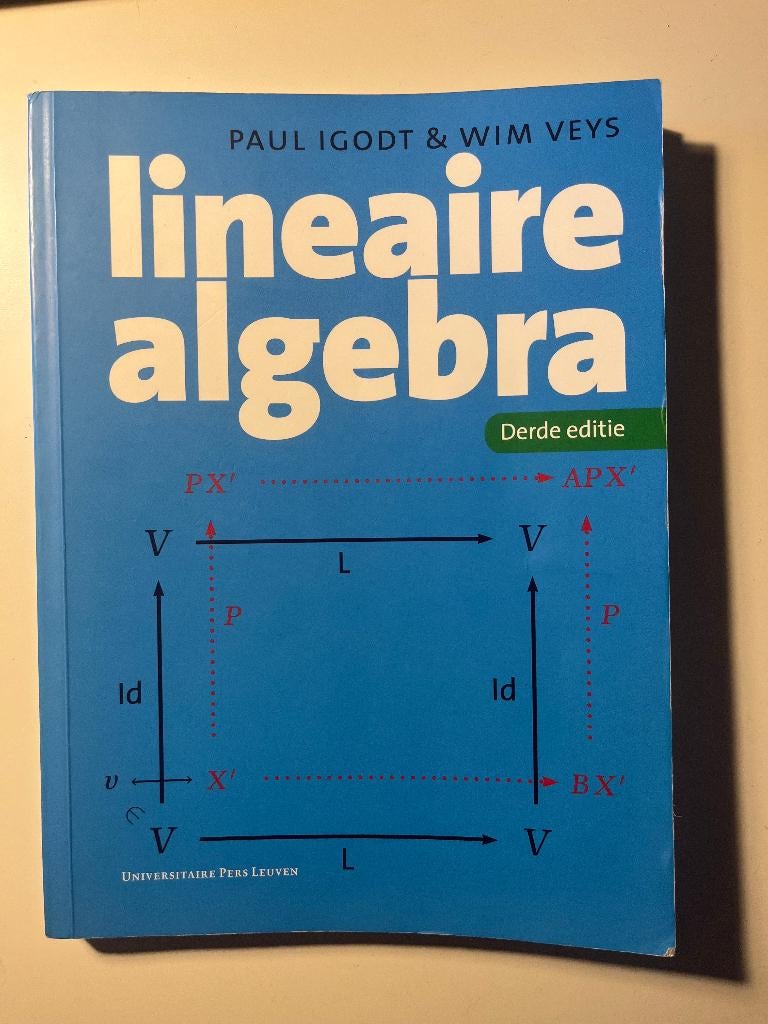 cursus lineaire algebra, Livres, Livres d'étude & Cours, Bêta, Enlèvement ou Envoi, Enseignement supérieur, Universitaire Pers Leuven