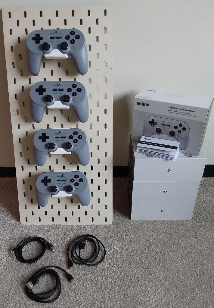 Lot 4x "8Bitdo Pro 2", Wireless Grijs, Computers en Software, Joysticks, Zo goed als nieuw, Ophalen