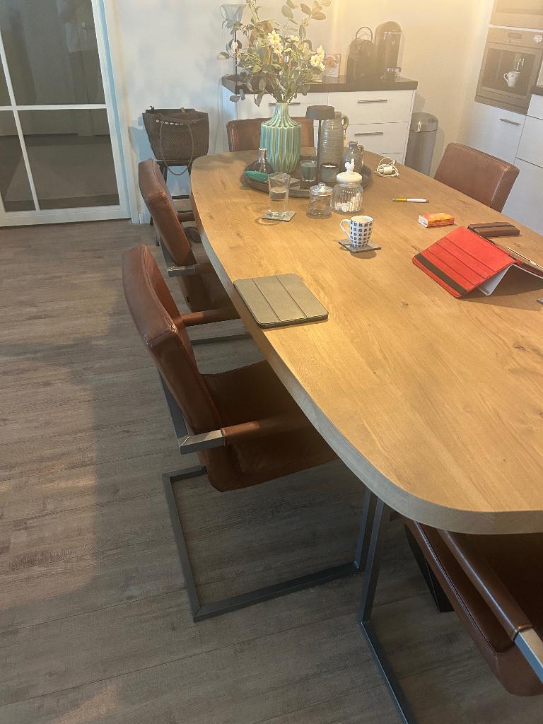 chaises de salle à manger, Maison & Meubles, Chaises, Industrielook, Comme neuf, Brun, Enlèvement