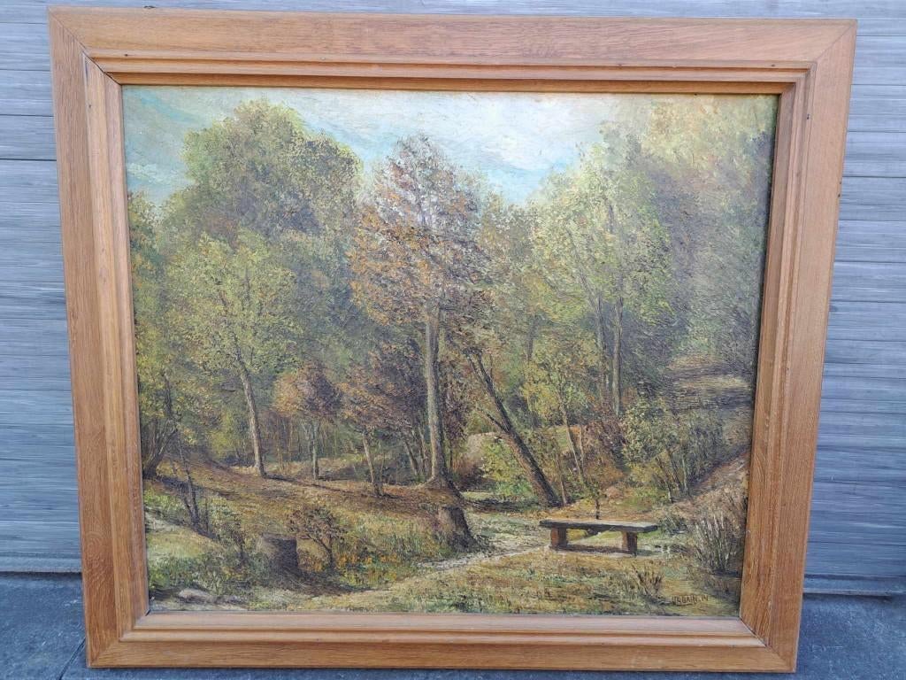 Huile sur toile signe urbain, Antiek en Kunst, Ophalen of Verzenden