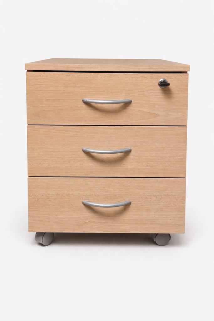 Ladeblok met 3 schuiven op wieltjes – licht hout (Bruneau), Huis en Inrichting, Kasten | Ladekasten, Zo goed als nieuw, Ophalen