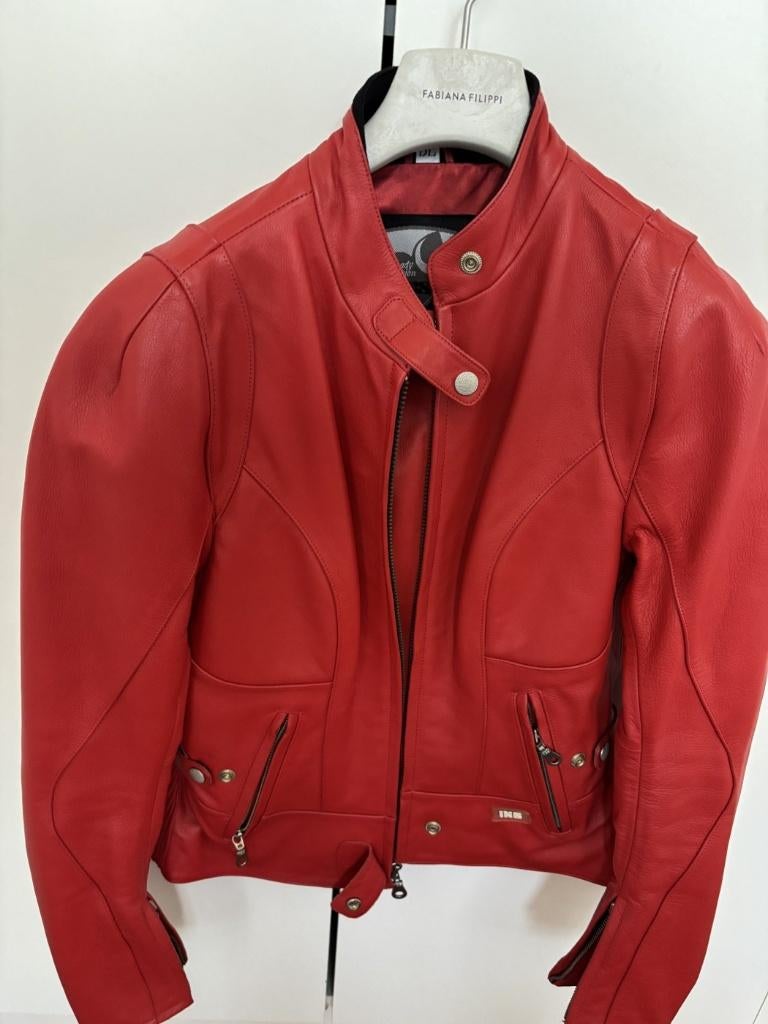 Gilet moto rouge pour femme IXS en cuir, Motos, Seconde main, Enlèvement ou Envoi, Femmes, Manteau | cuir
