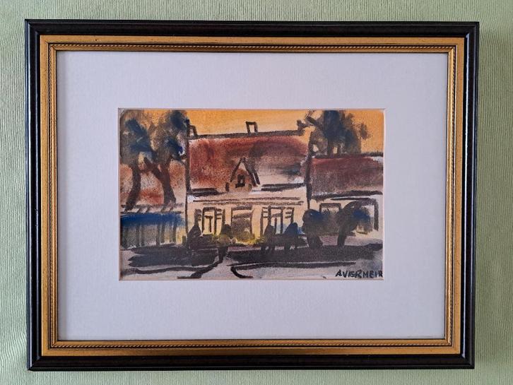 Alfons Vermeir (1905 - 1994)  Aquarel  zeer mooi werk !, Antiek en Kunst, Kunst | Schilderijen | Klassiek, Ophalen of Verzenden