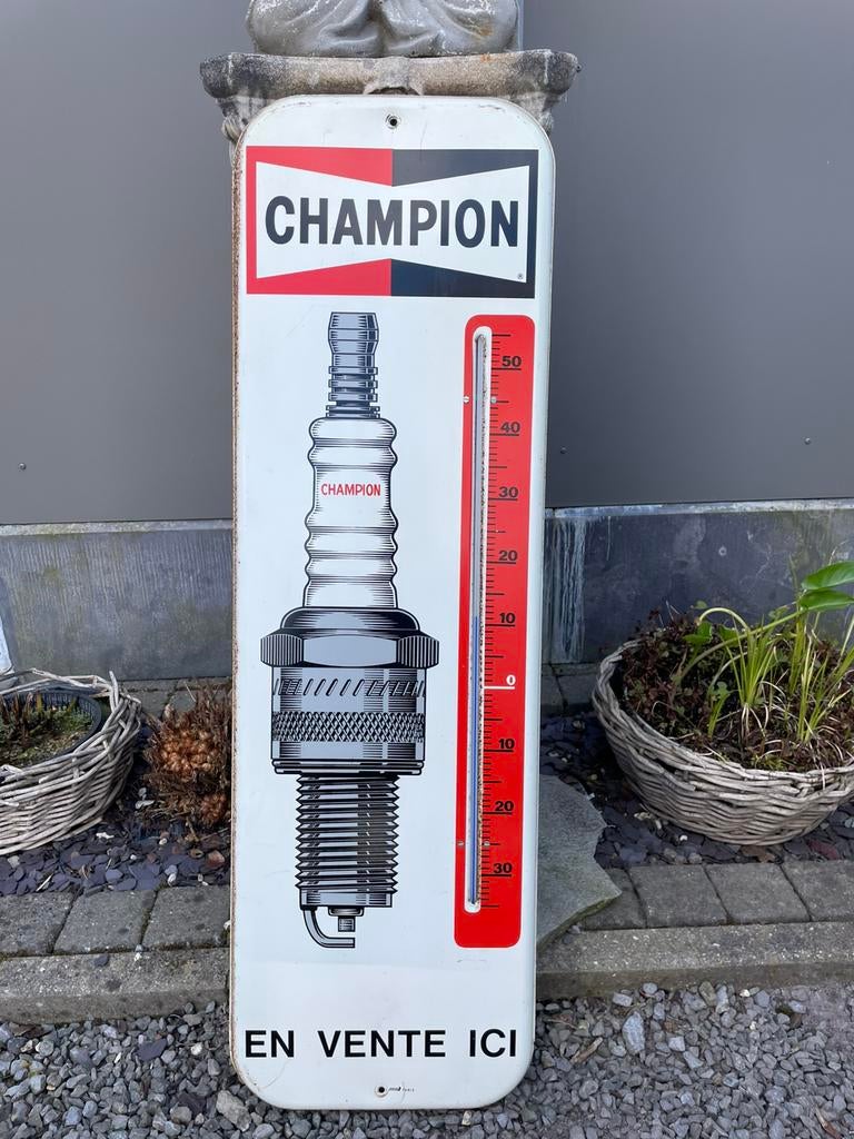 Panneau d'affichage du thermomètre Champion, Collections, Enlèvement, Comme neuf, Panneau publicitaire