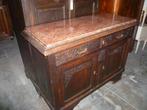 OUDE EIKEN COMMODE MET MARMER, Ophalen