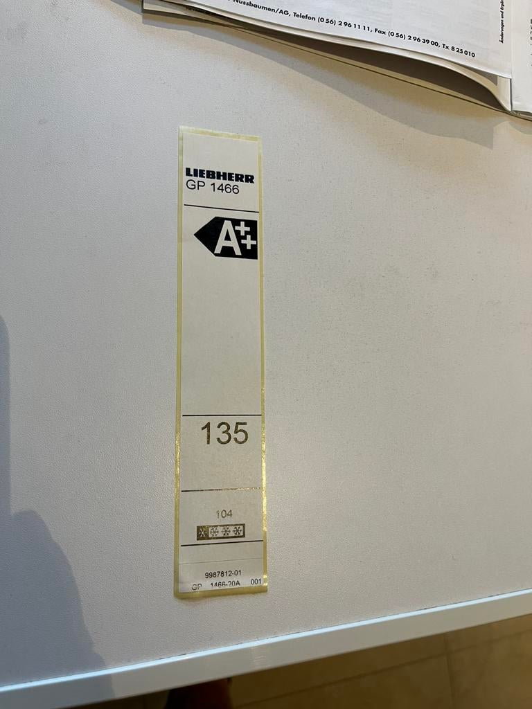 Liebherr diepvries GP1466, Elektronische apparatuur, Koelkasten en IJskasten, Gebruikt, 60 cm of meer, 100 tot 150 liter, Energieklasse A of zuiniger