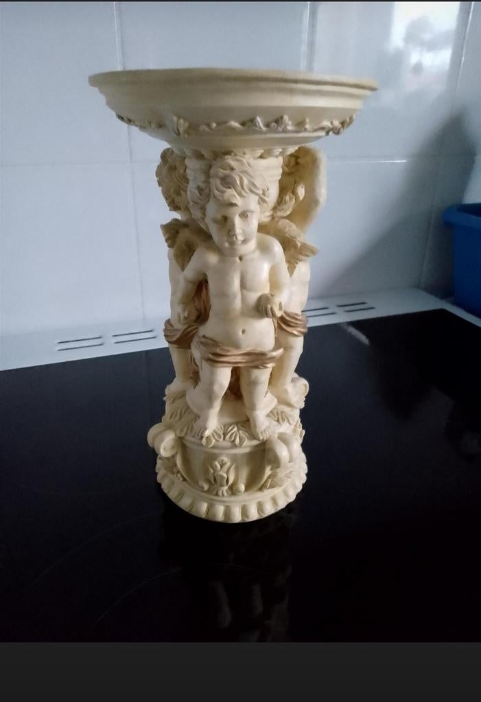 Beeldje met kaarshouder, Huis en Inrichting, Woonaccessoires | Zuilen en Pilaren, Ophalen of Verzenden