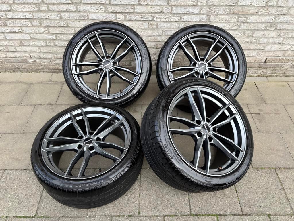 Bmw f11 f10 19inch 5x120 velgen met banden, Auto-onderdelen, Banden en Velgen, Ophalen, Band(en)