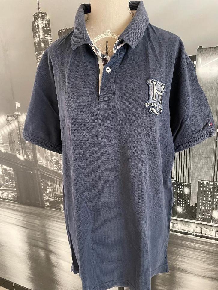 blauwe polo Tommy Hilfiger XXL Slim Fit - katoen, Kleding | Heren, Polo's, Zo goed als nieuw, Overige maten, Blauw, Verzenden