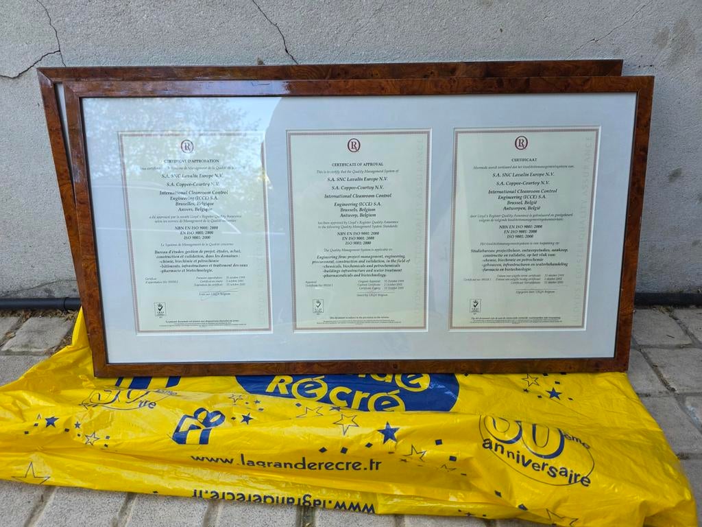 Lot 2 cadres bois et 2 dessins, Enlèvement, Bois