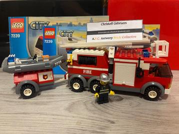 Lego City - 60017+7239+5610 - Flatbed Truck+Brandweerwagen+B beschikbaar voor biedingen