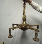 Oude koperen lamp, Huis en Inrichting, Lampen | Kroonluchters, Ophalen, Zo goed als nieuw