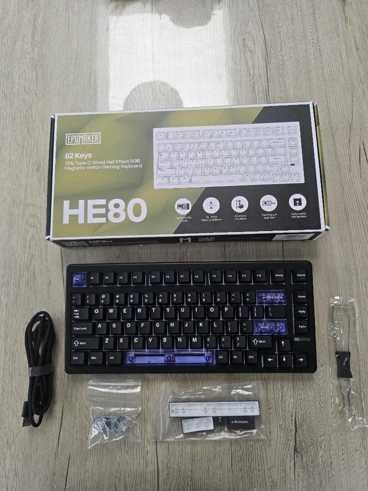 Epomaker HE80 - Mechanische Toetsenbord, Computers en Software, Toetsenborden, Zo goed als nieuw, Qwerty, Draadloos, Gaming toetsenbord