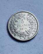 5 francs 1874 A -  Hercule IIIe République, Ophalen of Verzenden, Zilver