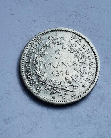 5 francs 1874 A -  Hercule IIIe République beschikbaar voor biedingen