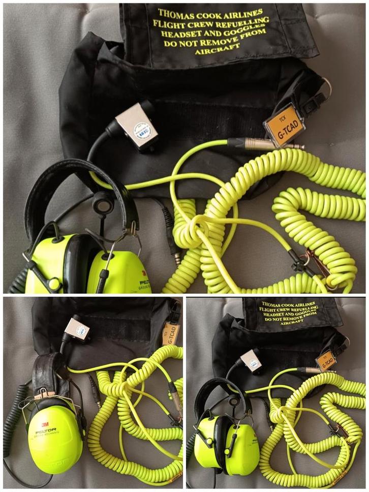 ENSEMBLE HEADSET THOMAS COOK AIRLINES FLIGHT CREW REFUELLING, Verzamelen, Luchtvaart en Vliegtuigspotten, Zo goed als nieuw, Overige typen