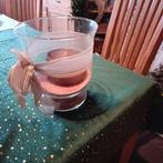 Glazen houder met zand en kaars, Mortsel, Huis en Inrichting, Ophalen, Kaars