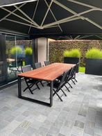 10 teakstoelen opvouwbaar met of zonder kussen..zie beschri, Ophalen, Gebruikt