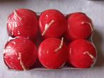 Spaas diverse doosjes zes rode kaarsen (H 5 cm), Ophalen, Nieuw, Rood, Kaars