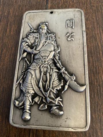 5 China Exquise Tibet Zilver Carving Guan Yu Hangers beschikbaar voor biedingen