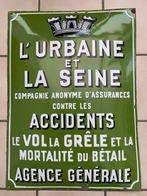 Geëmailleerd bord ASSURANCE L'Urbaine en de Seine, Reclamebord, Gebruikt, Ophalen of Verzenden