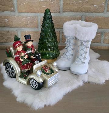 Kerstdecoratie : laarsjes met imitatiebont beschikbaar voor biedingen