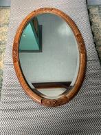 Spiegel houten rand, Antiek en Kunst, Minder dan 100 cm, Minder dan 50 cm, Ophalen, Ovaal